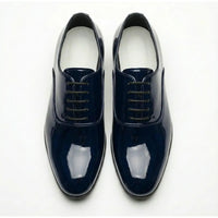 Chaussures Oxford habillées pour hommes en cuir PU verni