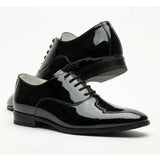 Chaussures Oxford habillées pour hommes en cuir PU verni