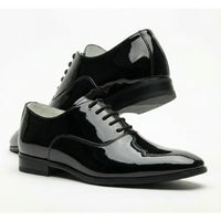 Chaussures Oxford habillées pour hommes en cuir PU verni