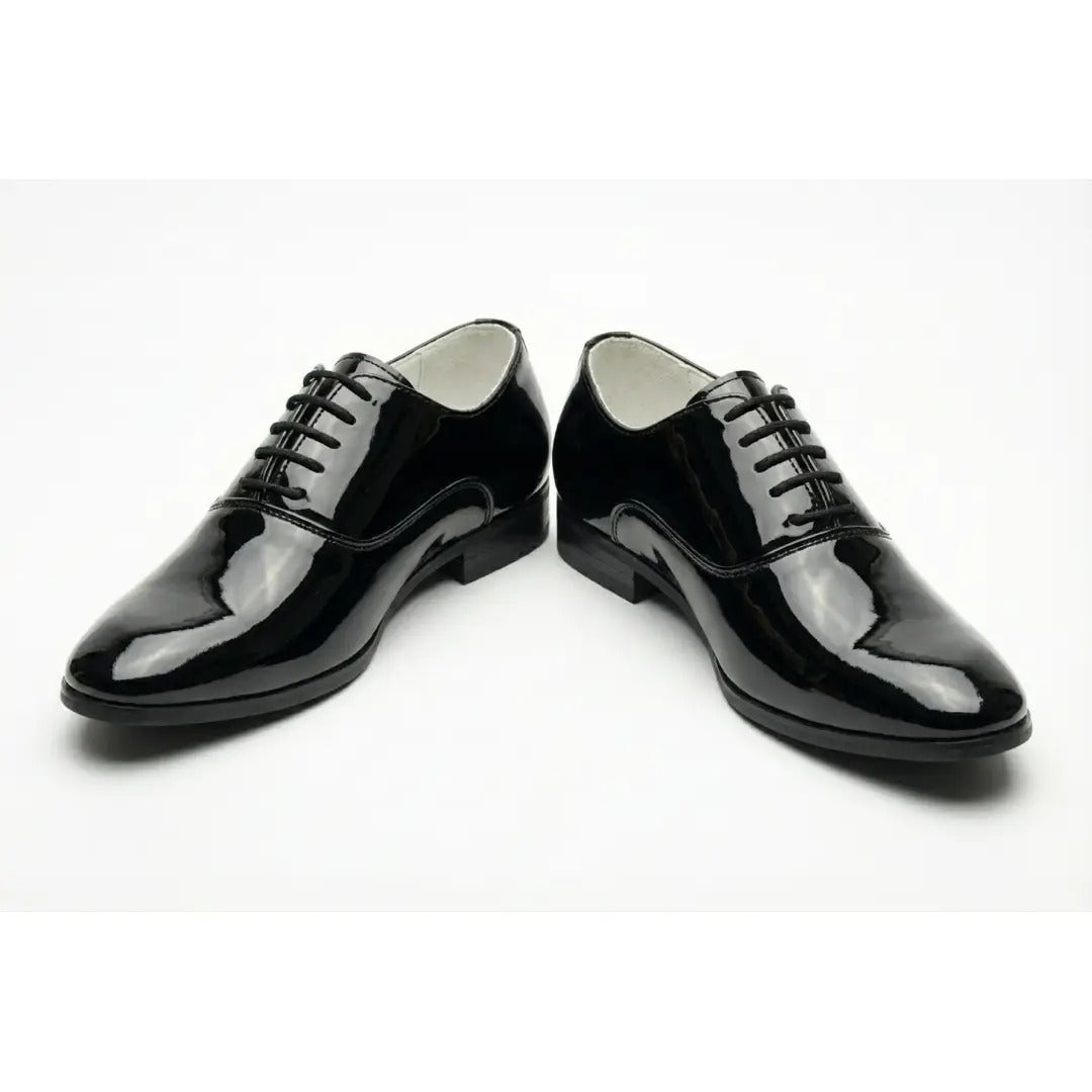 Chaussures Oxford habillées pour hommes en cuir PU verni