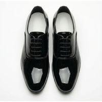 Chaussures Oxford habillées pour hommes en cuir PU verni