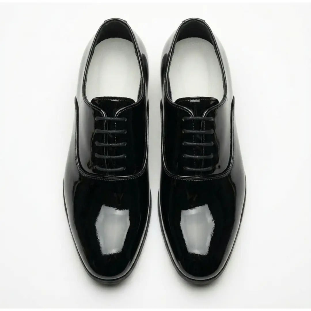 Chaussures Oxford habillées pour hommes en cuir PU verni