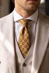 Cravate cachemire dorée pour homme
