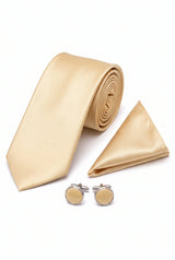 Ensemble de cravates dorées pour hommes