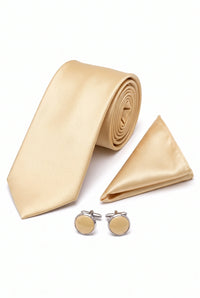 Ensemble de cravates dorées pour hommes