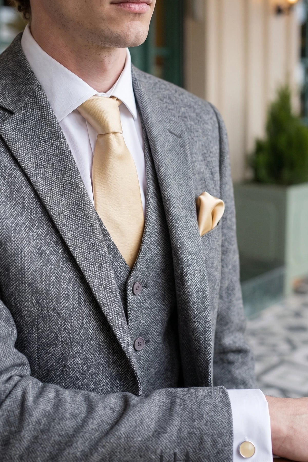 Ensemble de cravates dorées pour hommes