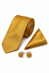 Ensemble de cravates dorées pour hommes