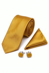 Ensemble de cravates dorées pour hommes