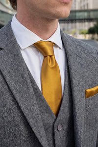 Ensemble de cravates dorées pour hommes