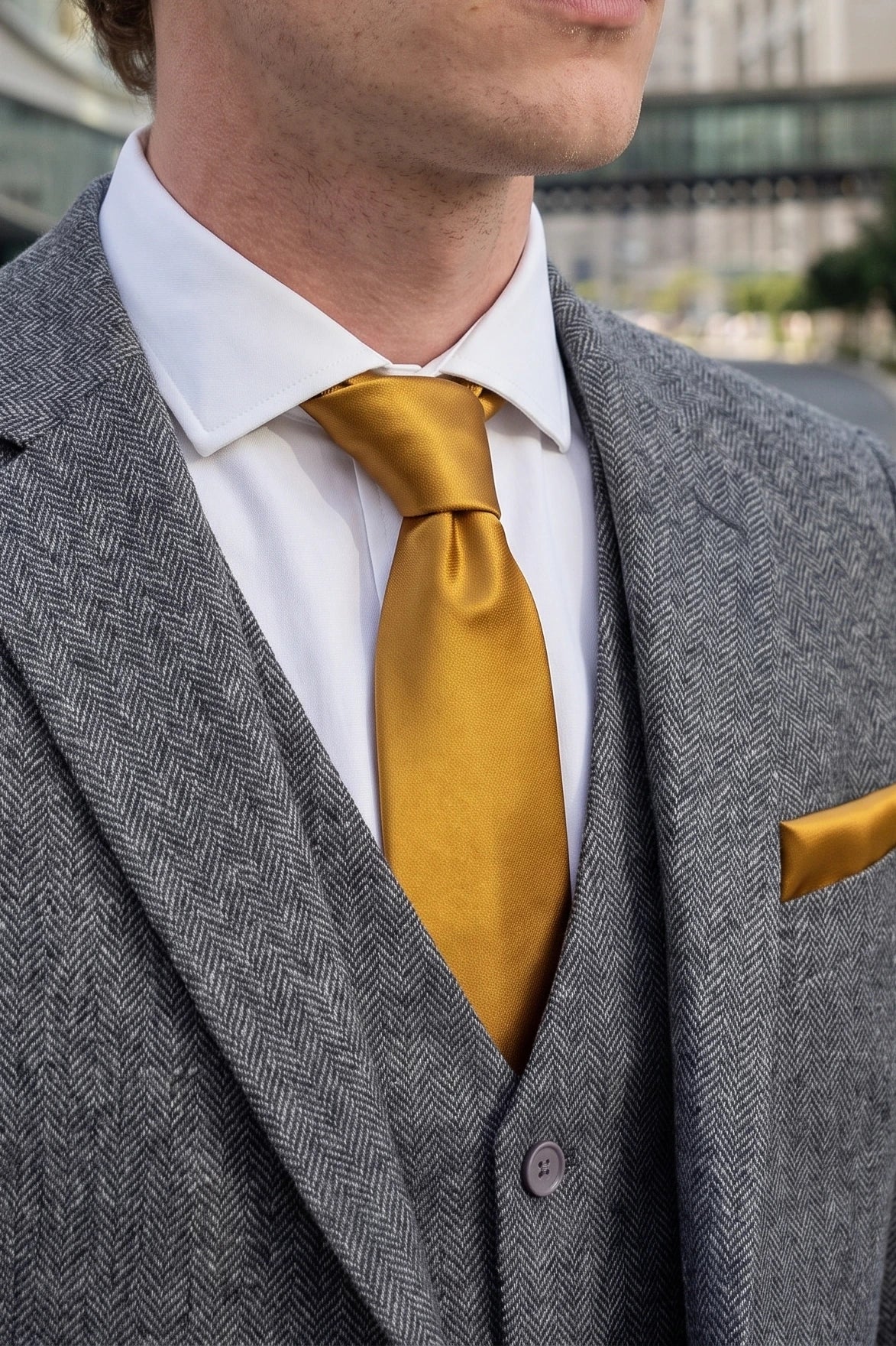 Ensemble de cravates dorées pour hommes
