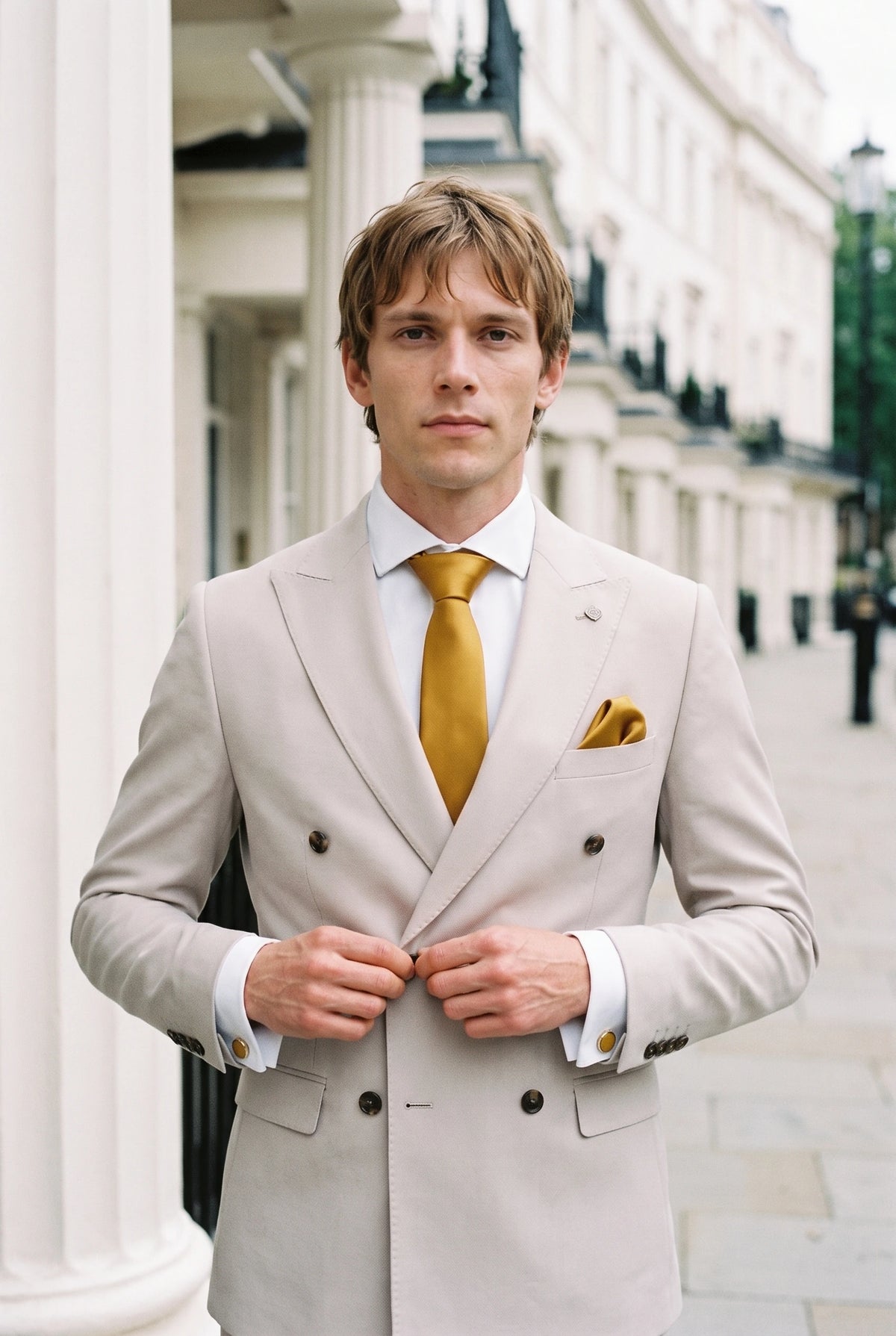 Ensemble de cravates dorées pour hommes