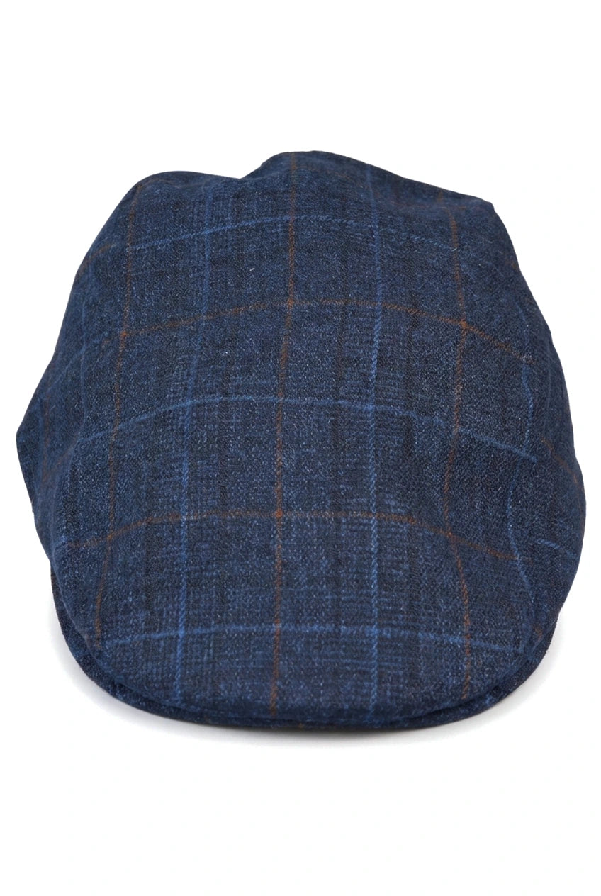 Casquette plate homme Grandad Baker bleu marine à 8 panneaux en tweed, style vintage classique et élégant décontracté, années 1920