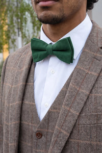 Nœud papillon vert double épaisseur pour homme