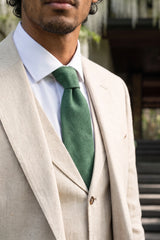 Cravate pour homme en daim vert