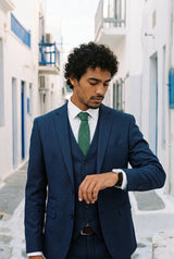 Cravate pour homme en daim vert