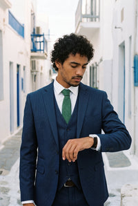 Cravate pour homme en daim vert