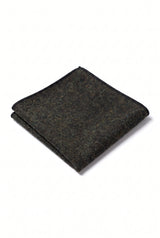Pochette de costume pour homme en tweed vert mélangé laine