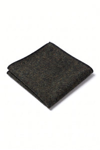 Pochette de costume pour homme en tweed vert mélangé laine