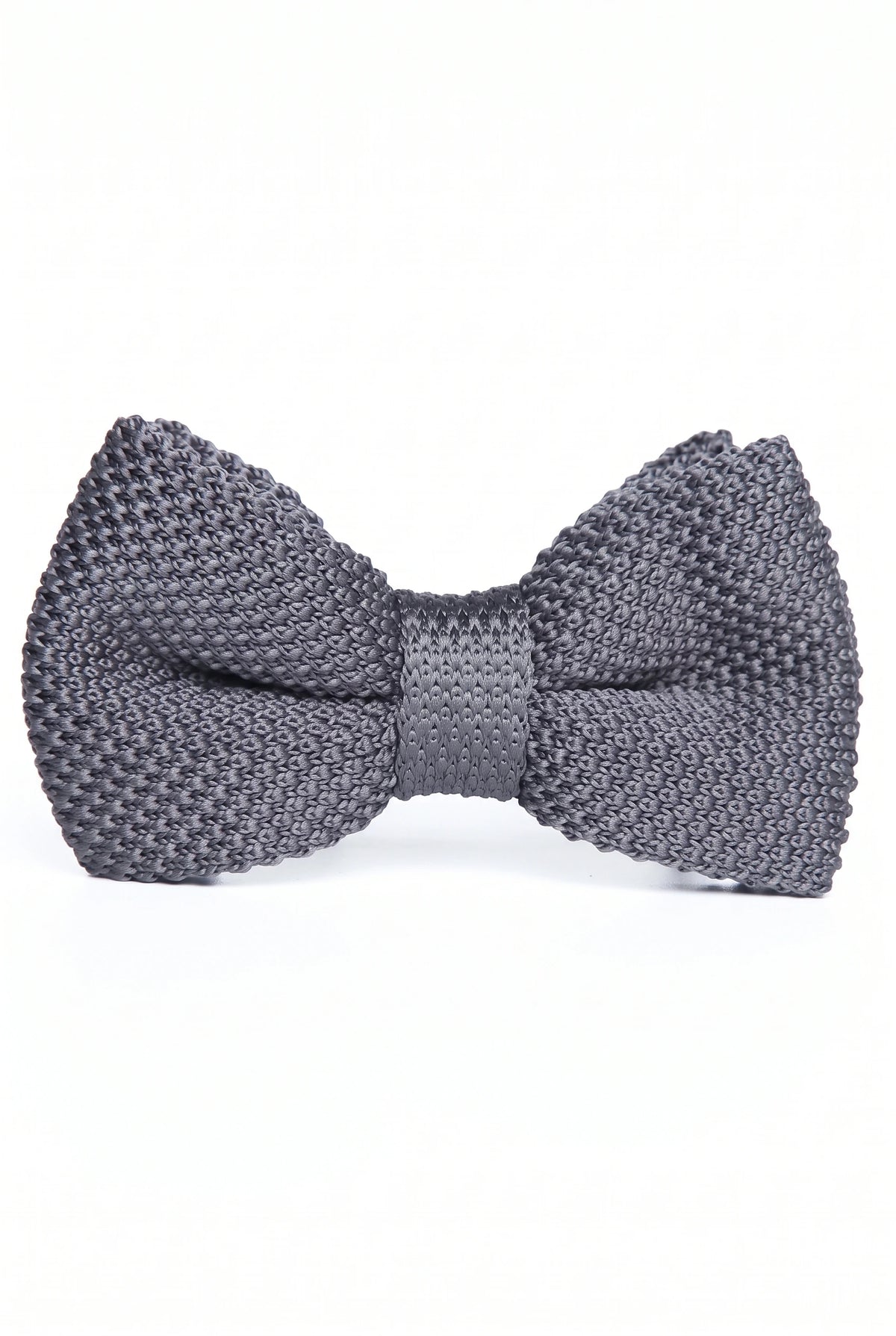 Nœud papillon gris tricoté pour homme