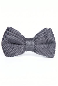 Nœud papillon gris tricoté pour homme