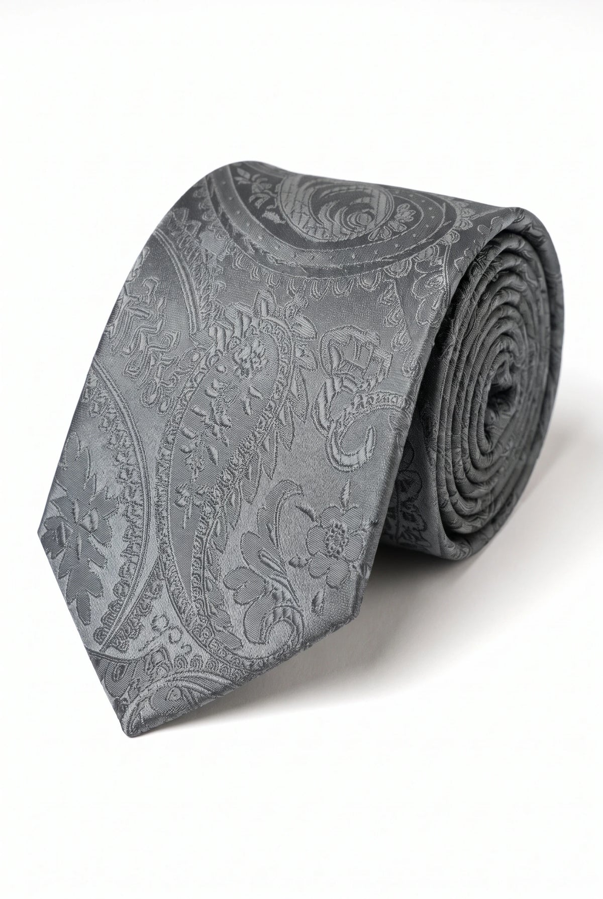 Coffret cadeau cravate grise à motif cachemire pour homme