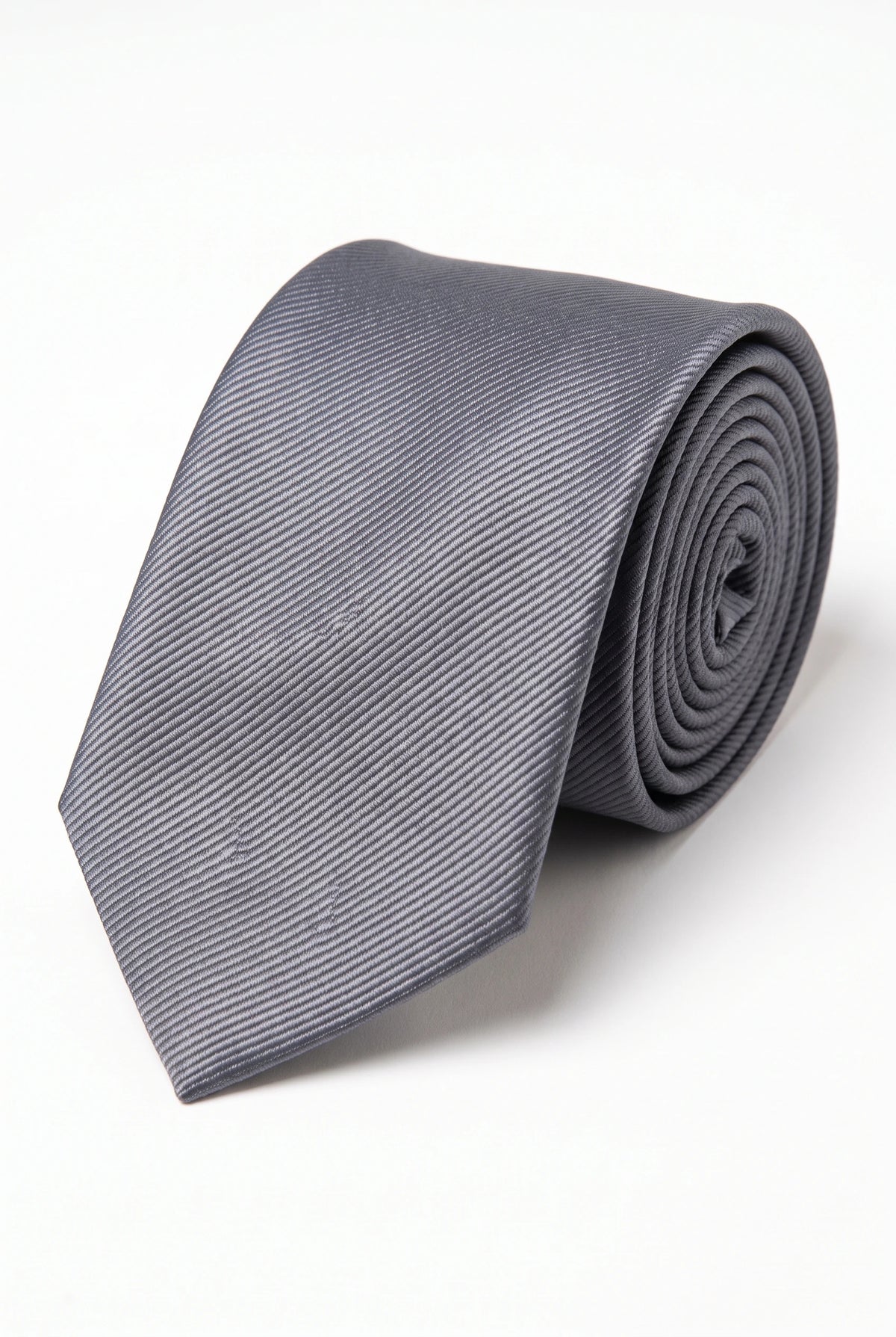 Cravate grise slim pour homme, 6 cm, couleur unie