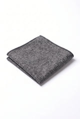 Pochette de costume en tweed gris pour homme
