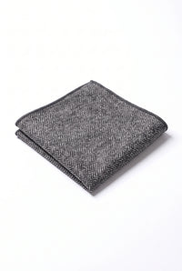 Pochette de costume en tweed gris pour homme