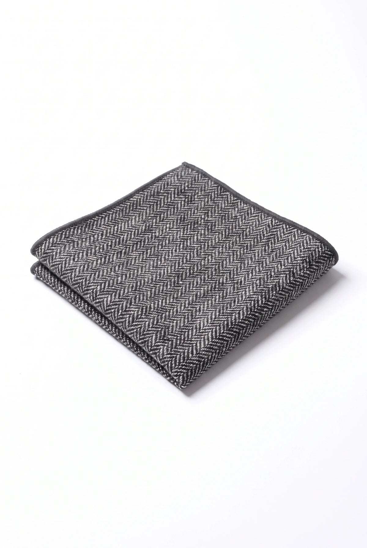 Pochette de costume en tweed gris pour homme