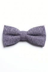 Nœud papillon en tweed gris pour homme, mélange de laine