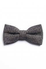 Nœud papillon en tweed gris pour homme, mélange de laine