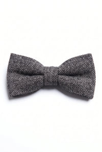 Nœud papillon en tweed gris pour homme, mélange de laine