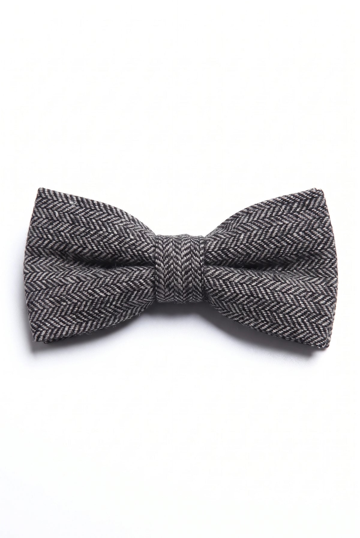 Nœud papillon en tweed gris pour homme, mélange de laine