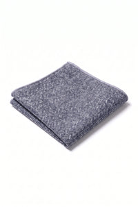 Pochette de costume pour homme en tweed gris mélangé laine