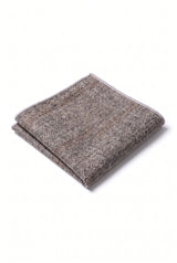 Pochette de costume pour homme en tweed gris mélangé laine