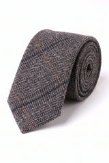 Cravate en tweed gris mélangé laine pour homme