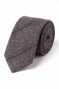 Cravate en tweed gris mélangé laine pour homme