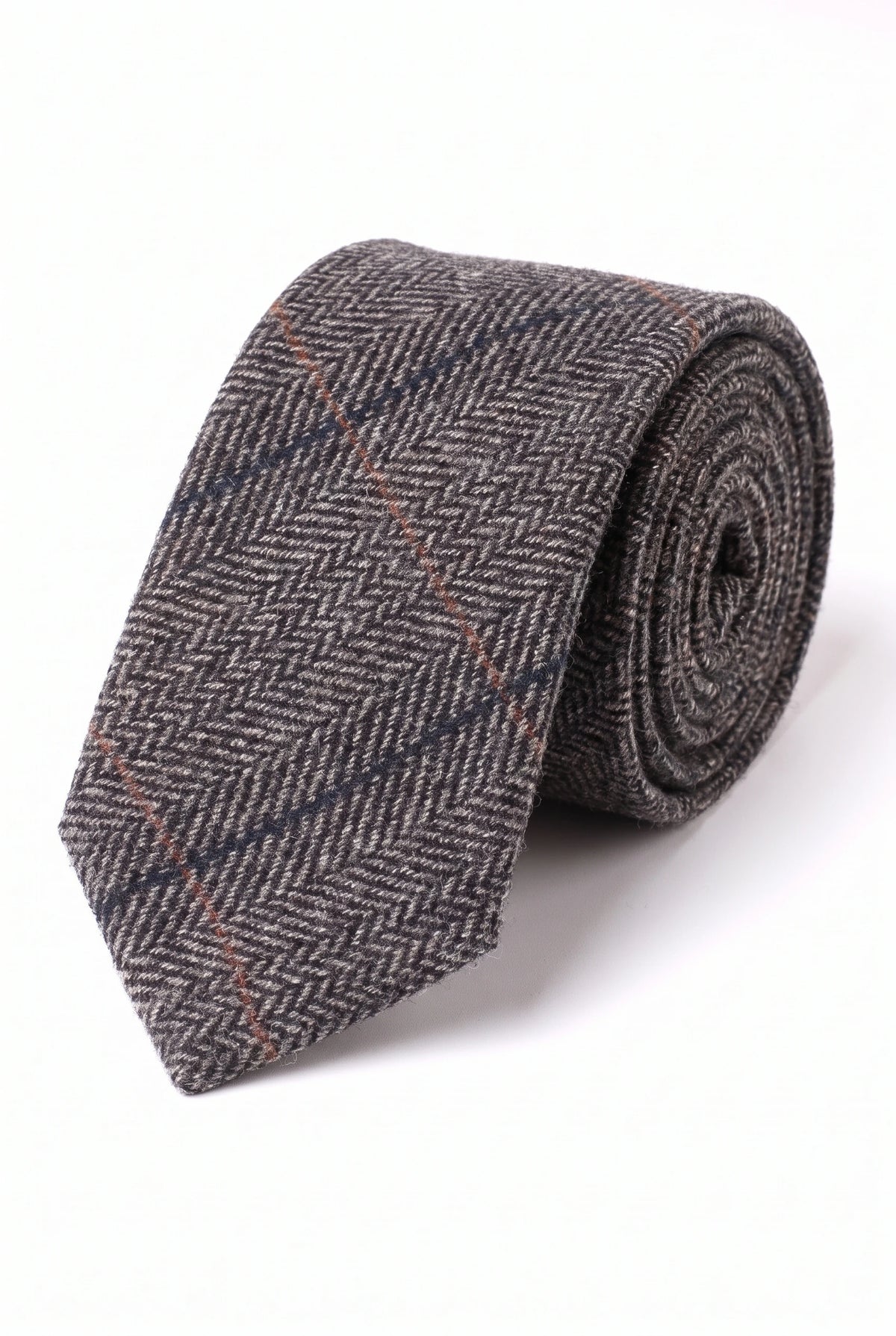 Cravate en tweed gris mélangé laine pour homme