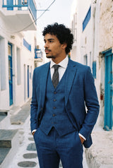 Cravate en tweed gris mélangé laine pour homme