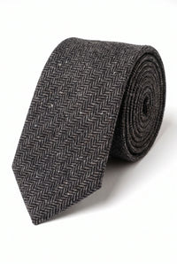 Cravate en tweed gris mélangé laine pour homme