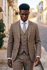 Cravate à chevrons en tweed de laine grise pour homme