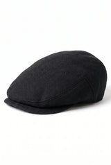 Casquette plate classique noire pour homme