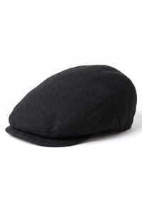 Casquette plate classique noire pour homme