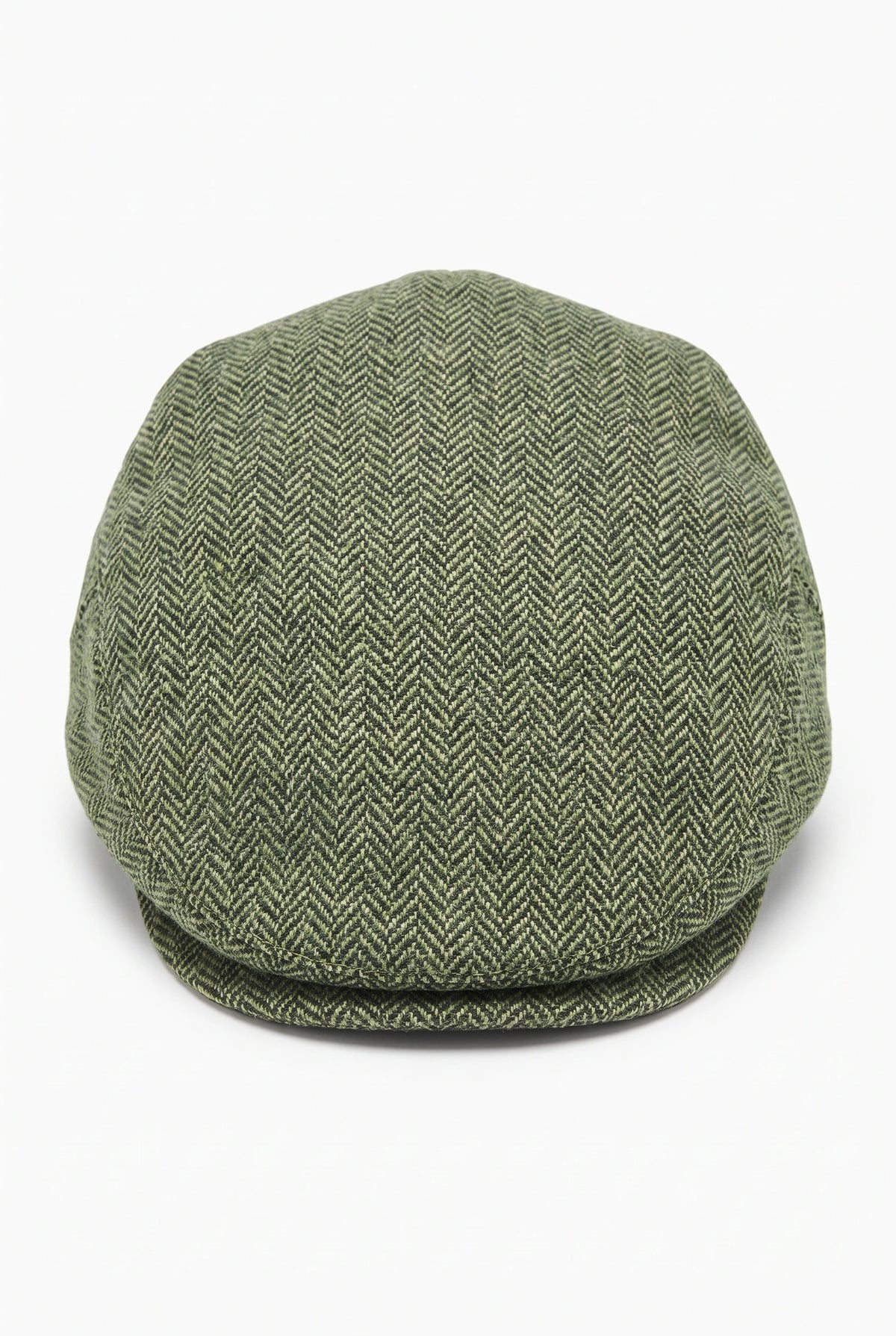 Casquette plate verte en laine mélangée pour homme