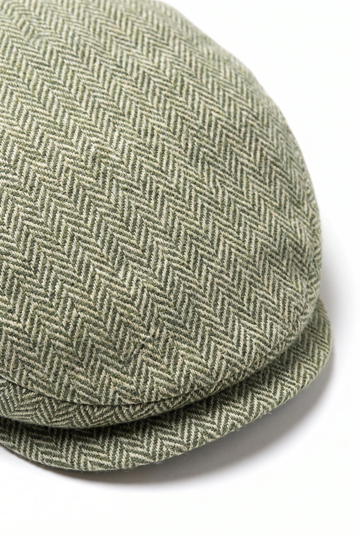Casquette plate verte en laine mélangée pour homme