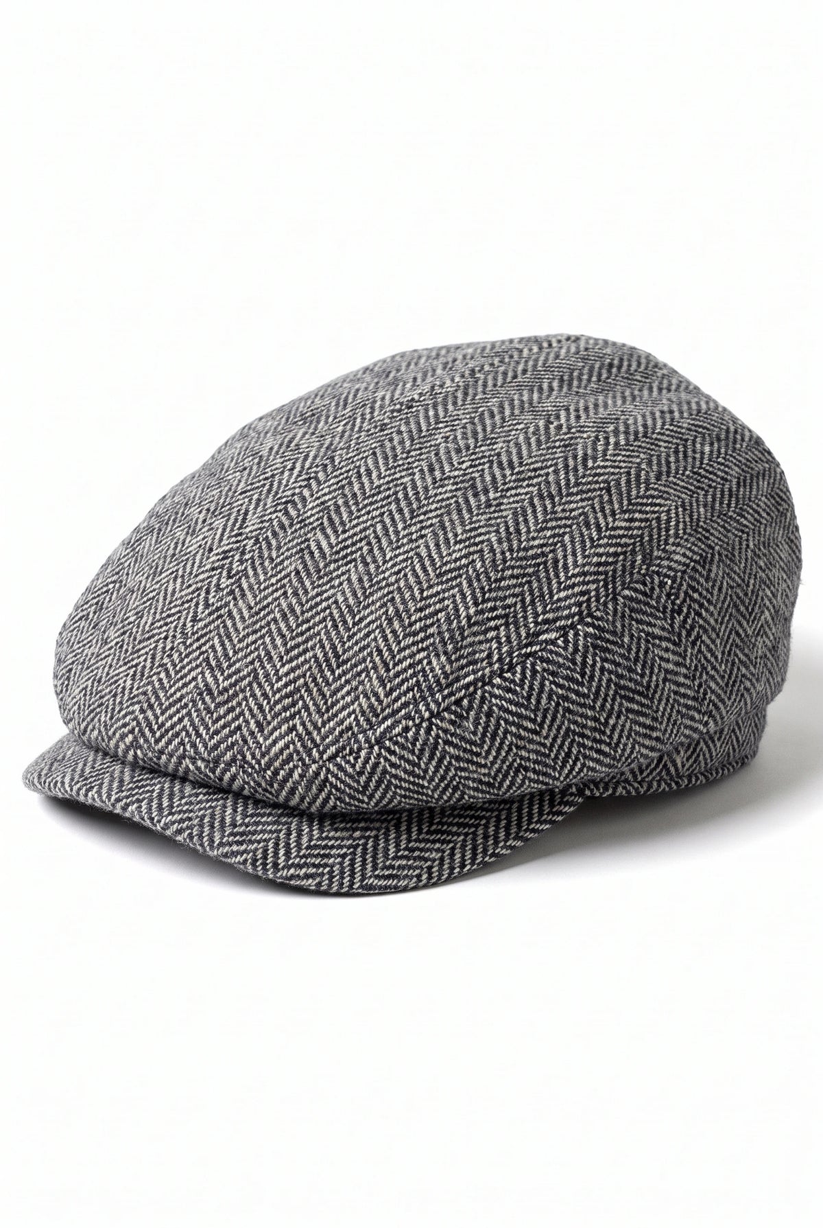 Casquette plate grise en laine mélangée pour homme
