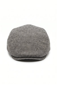 Casquette plate grise en laine mélangée pour homme