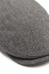 Casquette plate grise en laine mélangée pour homme