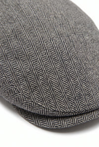 Casquette plate grise en laine mélangée pour homme