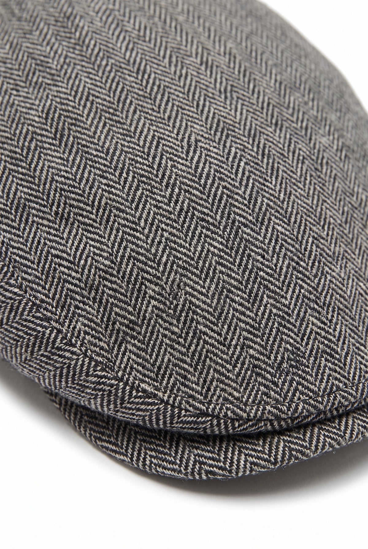 Casquette plate grise en laine mélangée pour homme